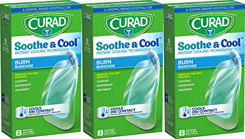 Curad Soothe and Cool Clear Gel Bandages, 8 Count (Pack of 3)