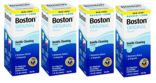 Bausch and Lomb Boston Original Cleaner for Hard Rigid Gas Permeable Contact Lenses, Travel Size 1 oz – Pack of 4