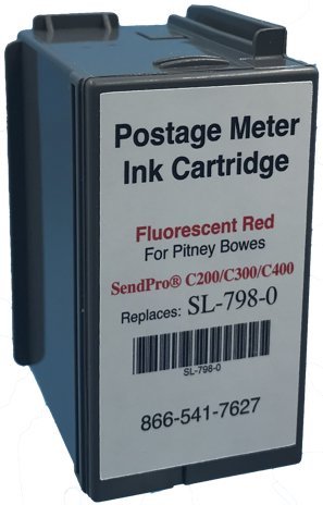 Save On Postage Ink Pitney Bowes SL-798-0 Compatible Red Ink Cartridge for Postage Meter | Red Fluorescent Ink Cartridge for Sendpro C200, C300 & C400 Postage Meter Ink Cartridge for Sendpro C Series