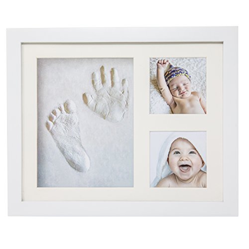 Handprint Footprint Memory Kit by Little’s Comfort – personalized clay keepsake with wooden picture frame-for newborn infants, kids, adults, family or pets-baby shower-photo decoration-non toxic