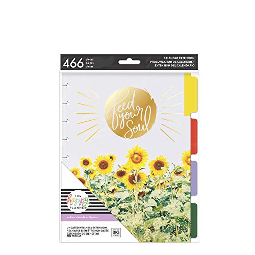 me & my BIG ideas 6 Month Wellness Extension – The Happy Planner Scrapbooking Supplies – 7 Pre-Punched Dividers – Undated Monthly & Weekly – 2 Sticker Sheets with Months and Numbers – Classic Size
