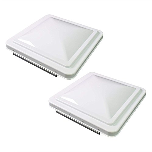 RV Roof Vent Lid Cover Universal Replacement, 14″ White Compatible with Camper Trailer, Motorhome – 2 Pack