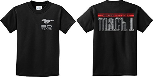 Kids Ford Tee 50 Years Mach I (Front & Back) Youth T-Shirt, Black, XL