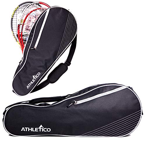 Athletico 3 Racquet Tennis Bag | Padded to Protect Rackets & Lightweight | Professional or Beginner Tennis Players | Unisex Design for Men, Women, Youth and Adults (Black)