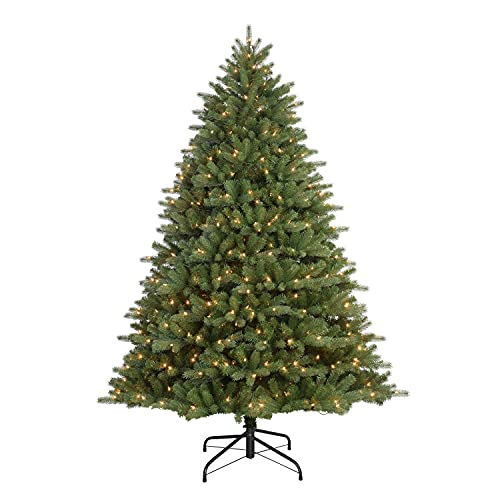 Puleo International 6.5 Foot Pre-Lit Premier Douglas Fir Artificial Christmas Tree with 550 UL Listed Clear Lights, Green