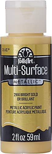 FolkArt multisurface metallic paint, 2 oz, Bright Gold