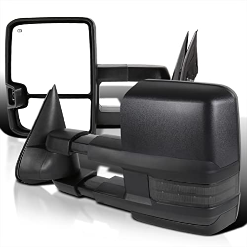 Spec-D Tuning Facelift Style Power + Heated Tow Mirrors W/Smoke Led Signal Compatible with Chevrolet Chevy Silverado Sierra 1999-2002