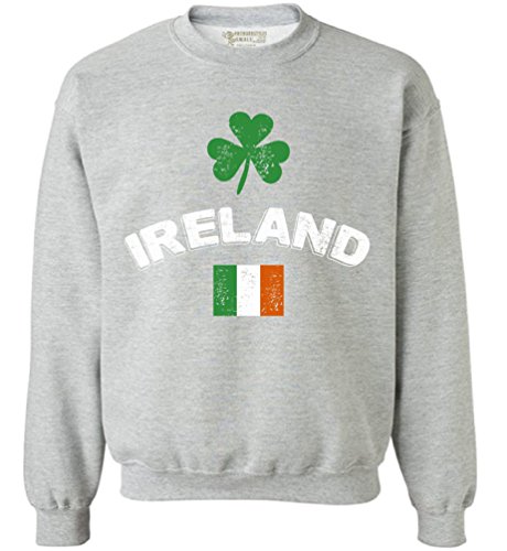 Awkward Styles Ireland Sweatshirt Irish Pride Gifts Lucky St. Patrick’s Day 2018 Grey XL