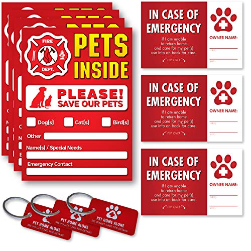 Vinyl Friend Pet Alert Stickers – FIRE Safety Alert and Rescue – Save Your Pets encase of Emergency or Danger Pets in Home for Windows, Doors Sign (Small, DISP) (10 Pack, Display)
