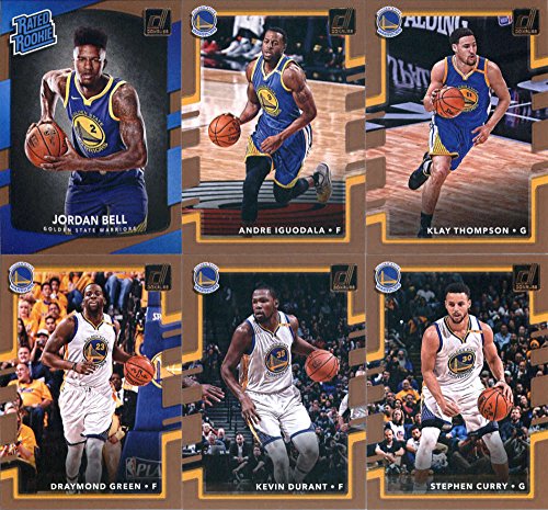 2017-18 Donruss Basketball Golden State Warriors Team Set of 6 Cards: Stephen Curry(#46), Kevin Durant(#47), Draymond Green(#48), Klay Thompson(#49), Andre Iguodala(#50), Jordan Bell(#163)