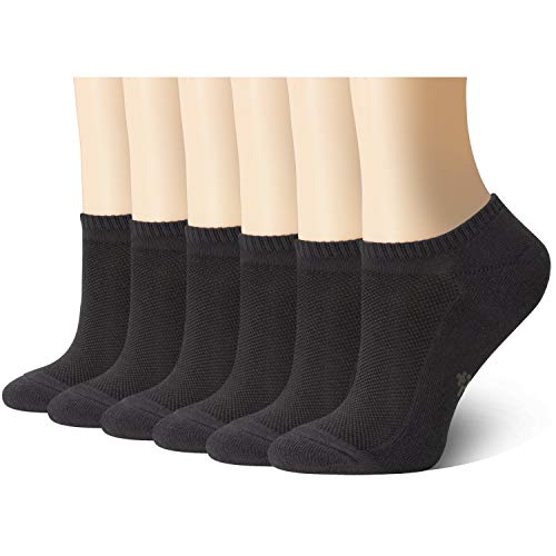 +MD Ultra Soft Athletic Bamboo Socks for Women and Men with Cushioned Sole No Show Casual Socks 6Black13-15