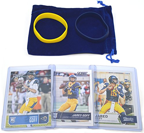 Jared Goff Rookie Cards Assorted 3 Card Gift Bundle – Los Angeles Rams Football Trading Cards – All 2016 RCs