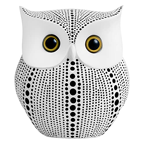 Owl Statue for Home Decor Accents Office Decoration, APPS2Car Handmade Polka Dots Buhos Modern Bird Figurine for Indoor Book Shelf Desktop Cabinet Fireplace Mantel Living Room Bedroom Ornament (White) | The Storepaperoomates Retail Market - Fast Affordable Shopping