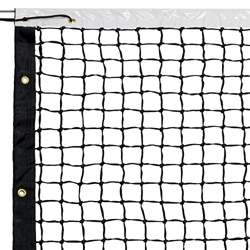 Standard Tennis Net with Winch Cable – 42″ Plastic-Coated & Vinyl Netting – Full Size Replacement Sports Equipment for Indoor and Outdoor Tennis Courts – Carrying Bag Included