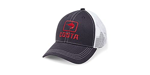 Costa Del Mar Trucker Hat, Navy + White, One Size US