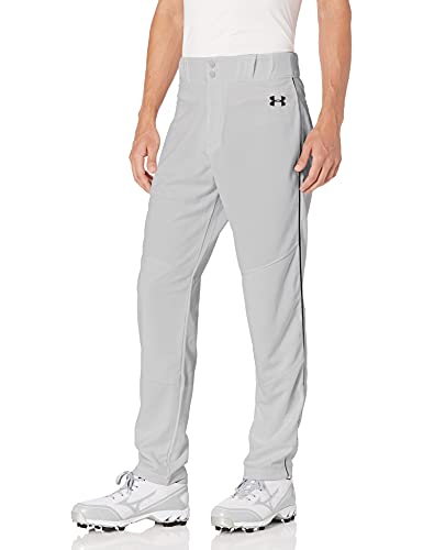 Under Armour Men’s Utility Relaxed Piped Baseball Pants , Baseball Gray (080)/Black , Large