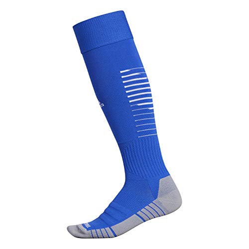 adidas Speed 2 Soccer Socks for Boys, Girls, Men and Women (1-Pair), Team Royal Blue/White/Light Onix Grey, Large