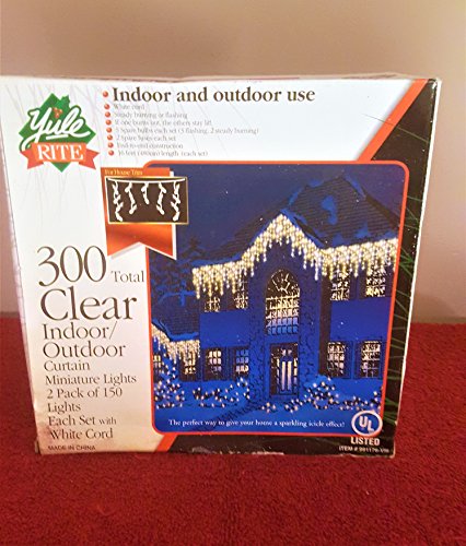 Holiday Living 300 ct Christmas Icicle Lights – Clear 19.3 ft.