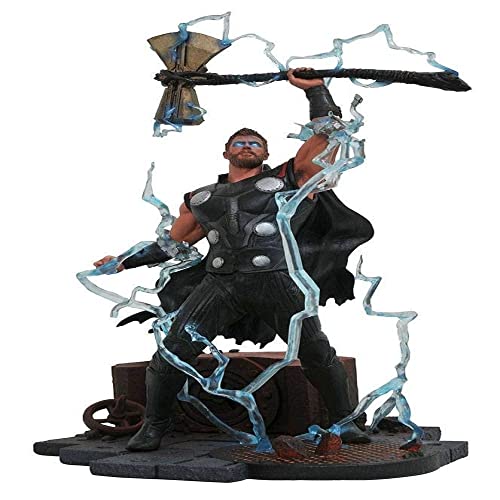 DIAMOND SELECT TOYS Marvel Gallery: Avengers Infinity War Movie Thor PVC Diorama Figure, Standard, Black