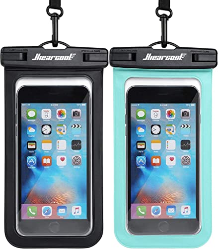 Hiearcool Waterproof Phone Pouch, Waterproof Phone Case for iPhone 14 13 12 11 Pro Max XS Plus Samsung Galaxy with Case Friendly, IPX8 Waterproof Cellphone Dry Bag for Vacation Travel -2 Pack-8.3″