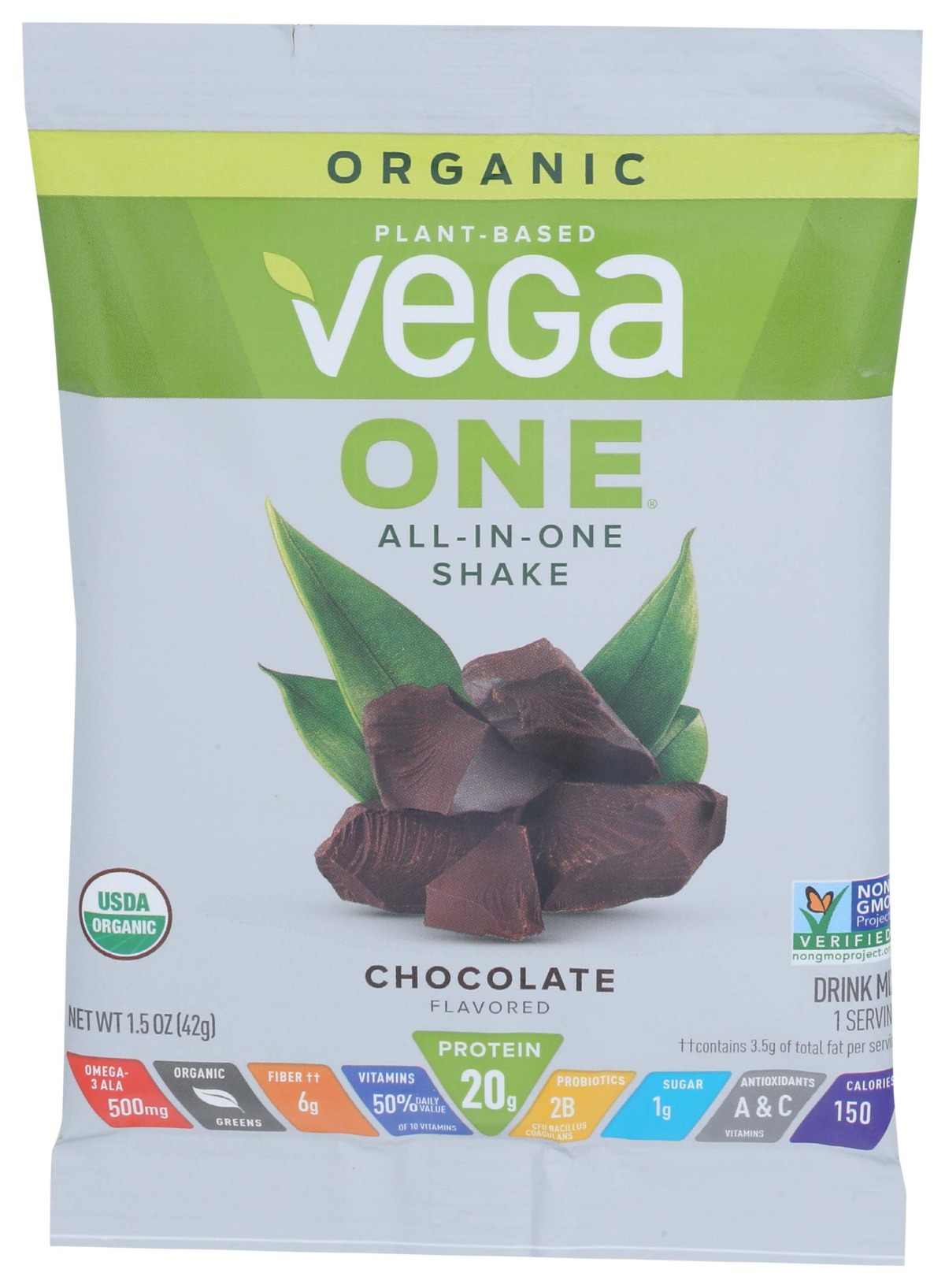 Vega One Organic Plant Protein Powder, Chocolate, 1.5 Ounce | The Storepaperoomates Retail Market - Fast Affordable Shopping