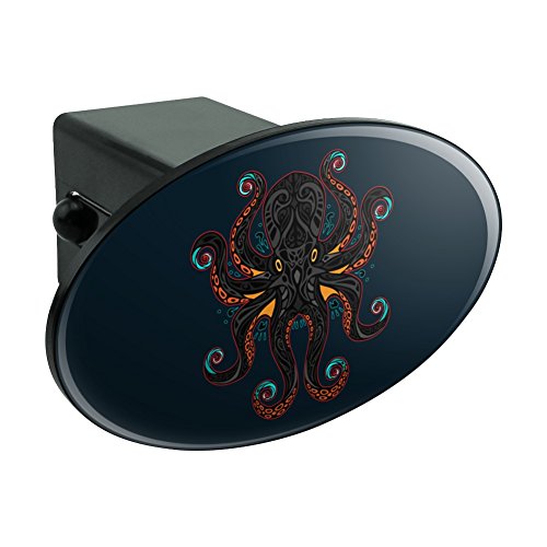 GRAPHICS & MORE Black Octopus in The Abyss Oval Tow Trailer Hitch Cover Plug Insert