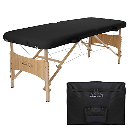 Saloniture Basic Portable Folding Massage Table – Black