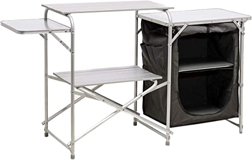 MOUNTAIN SUMMIT GEAR Deluxe Roll Top Kitchen Table for Camping Made with Weather-Resistant Aluminum (by Caddis Sports Inc.)