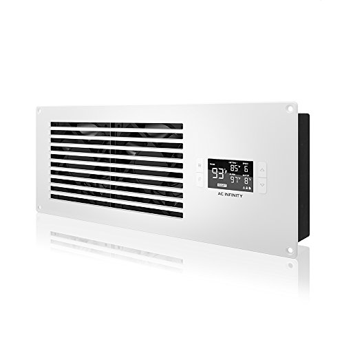 AC Infinity AIRFRAME T7 White, High-Airflow Cooling Fan System 17″, Exhaust Airflow, for AV Equipment Rooms, Closets, and Enclosures