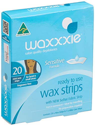 Waxing Strips – Ready To Use Wax Strips For Face & Sensitive Areas With Free After Care Wipe – 20 Count (10 Double Sided Waxing Strips)
