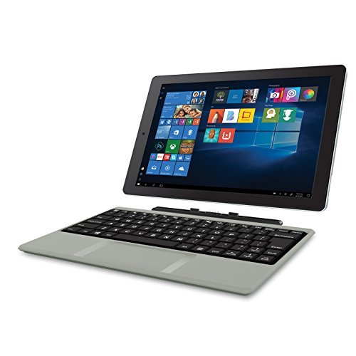 2018 RCA Cambio 2-in-1 10.1″ Touchscreen Tablet PC, Intel Quad-Core Processor, 2GB RAM, 32GB SSD, Detachable Keyboard, Webcam, WiFi, Bluetooth, Windows 10, Silver