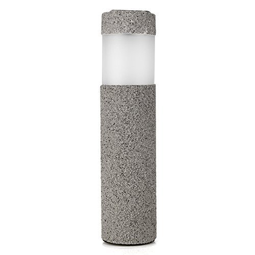 Yosoo Waterproof Solar Power Stone Pillar LED Lights Garden Lawn Courtyard Lamp