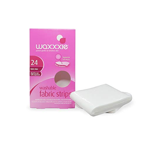Wax Strips Hair Removal – Waxxxie Washable Super Absorbent Fabric Wax Strips For Face, Legs, Under Arm, Body And Bikini Waxing – 24 Strips