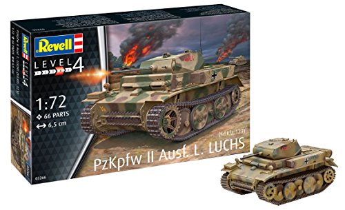 Revell RV03266 03266 Pzkpfw II Ausf. L. ‘Luchs’ (Sd.Kfz.123) 1: 72 Scale Model Kit, Various
