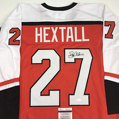 Autographed/Signed Ron Hextall Philadelphia Orange Hockey Jersey JSA COA