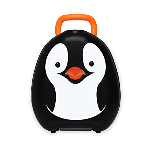 My Carry Potty – Penguin Travel Potty, Award-Winning Portable Toddler Toilet Seat for Kids to Take Everywhere