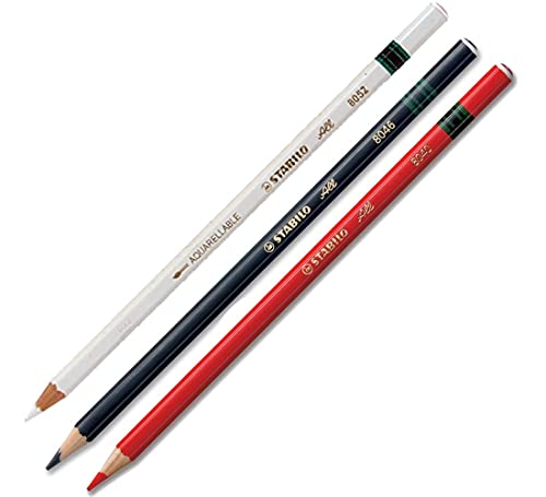 Stabilo-All 3x Pencils (Black-Red-White)
