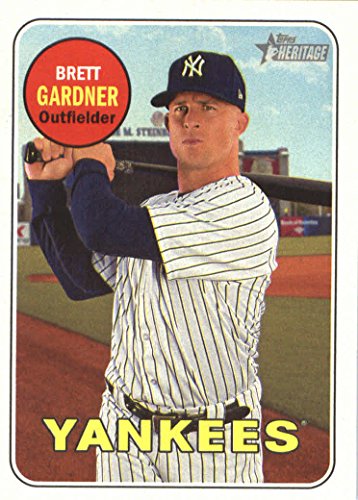 2018 Topps Heritage #215 Brett Gardner New York Yankees Baseball Card