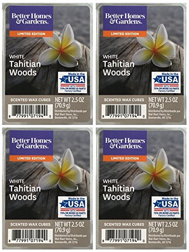 Better Homes and Gardens White Tahitian Woods Scented Wax Cubes – 4-Pack