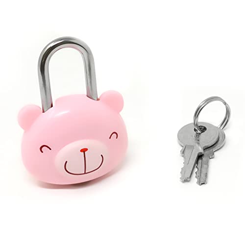 Honbay Cute Cartoon Animal Padlock Mini Bear Padlock Lock with Key – for Jewelry Box, Purse, Handbag, Backpacks, Cabinet, Treasure Chest, Suitcases, Lockers, Letter Box, Diary, Notebook, etc
