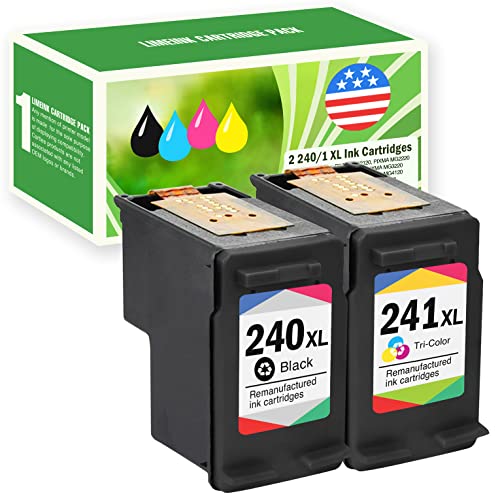 Limeink Remanufactured Ink Cartridges Replacement for Canon 240xl 241xl Combo Pack for Cannon 240-241 Printer Ink Cartridge for Canon MG3600 Ink Cartridges PG 240xl Black Pixma MG3620 Ink Cartridge