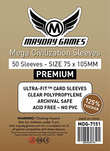 Mega Civilization Sleeves (75x105mm) – 50 Premium Sleeves