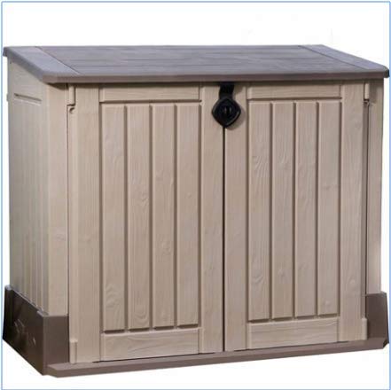 Plastic Outdoor Storage, Shed – 30-Cu.Ft., Color Beige/Taupe