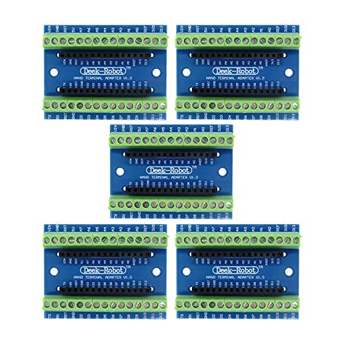 Aideepen 5pcs Nano V3.0 Expansion Board V3.0 Breakout Board Screw Terminal Adapter Shield Nano V3.0 AVR ATMEGA328P-AU Module