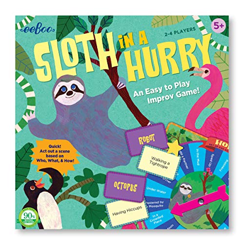 eeBoo: Sloth in a Hurry Action Board Game, An Easy to Play Improv Game, Educational Game that Cultivates Conversation, Socialization, and Skill-Building, For Ages 5 and up