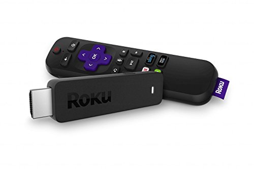 Roku Streaming Stick | Portable, Power-Packed Player with Voice Remote with TV Power and Volume (2017) (Renewed)