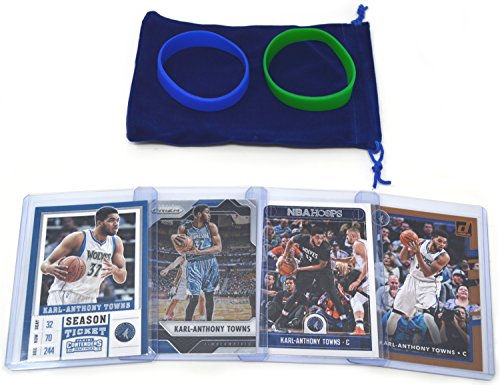 Karl-Anthony Towns Basketball Cards Assorted (4) Bundle – Minnesota Timberwolves Trading Cards