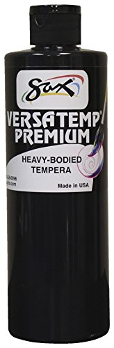 Sax Versatemp Premium Heavy-Bodied Tempera Paint, Black, 1 Pint