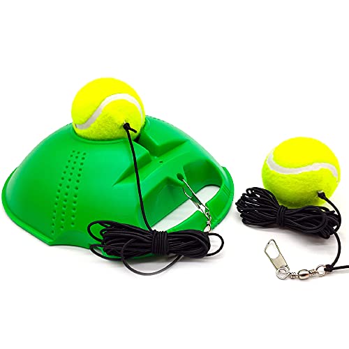 Silfrae Solo Tennis Trainer Tennis Rebounder Self Practice Tennis Training Tool (Green)