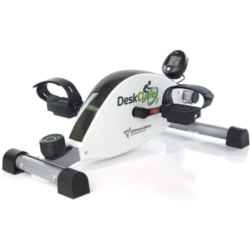 DeskCycle 2 Under Desk Bike Pedal Exerciser with Adjustable Leg – Mini Exercise Bike Desk Cycle, Leg Exerciser for Physical Therapy & Desk Exercise (White)